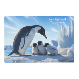 Custom Text Cool Penguins Placemat