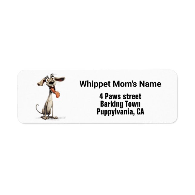 Custom text, cool whippet label (Front)