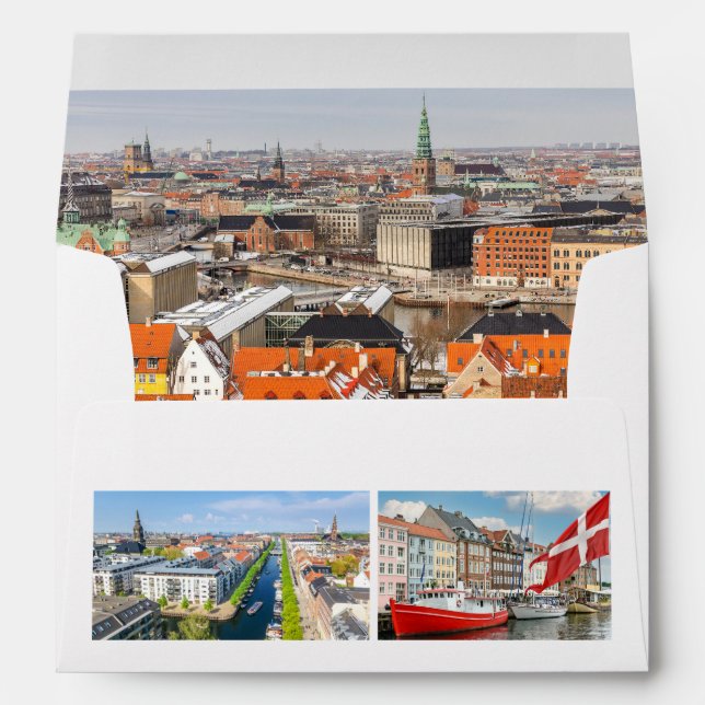 Custom Text Copenhagen Denmark Envelope (Back (Bottom))