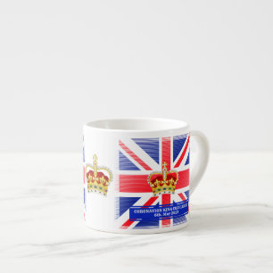 Custom Text Coronation of King Charles III Espresso Cup