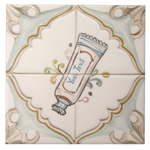 Custom Text Cosmetics Tube Funny Bathroom Ceramic Tile