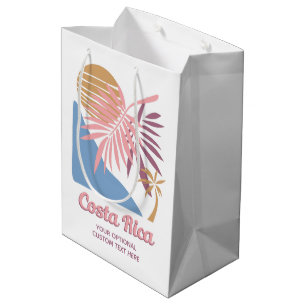 Custom Text Costa Rica Medium Gift Bag