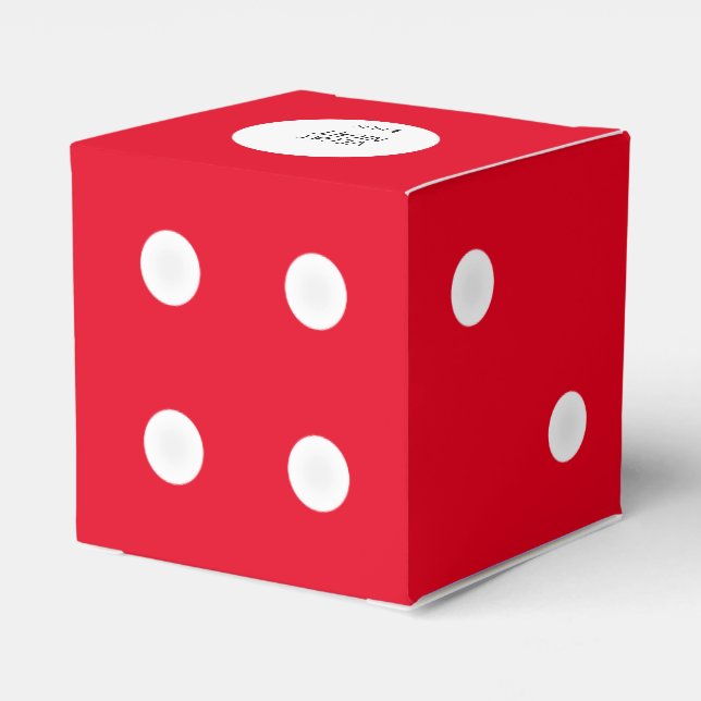 Custom Text Craps Dice Favor Box | Red Template (Back Side)