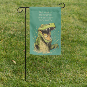 Custom Text Crocodile Garden Flag