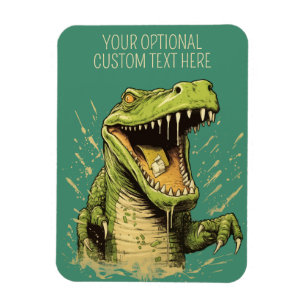 Custom Text Crocodile Magnet