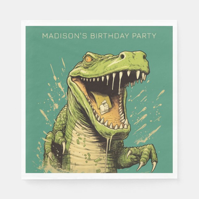 Custom Text Crocodile Napkins (Front)