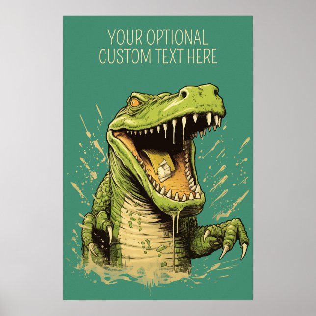 Custom Text Crocodile Poster (Front)