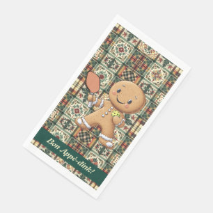 Custom text Crumbly Christmas Rally Gingerbread Paper Guest Towels