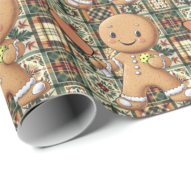 Custom text Crumbly Christmas Rally Gingerbread  Wrapping Paper (Roll Corner)