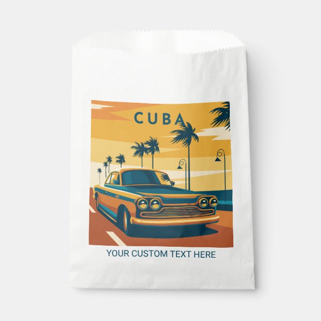 Custom Text Cuba Favor Bag (Front)
