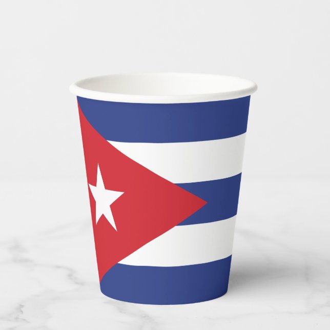 Custom Text Cuba Flag Paper Cups (Front)