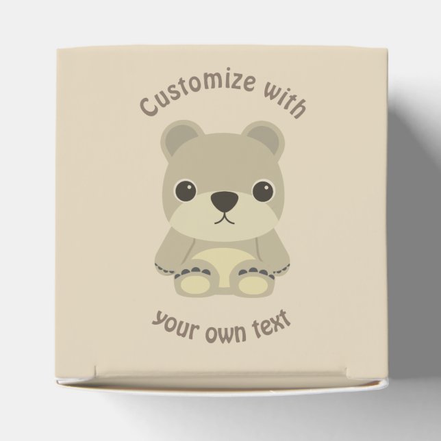 Custom Text Cute Cartoon Teddy Bear Favor Boxes (Top)