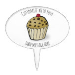 Custom Text Cute Mini Muffin Cake Topper