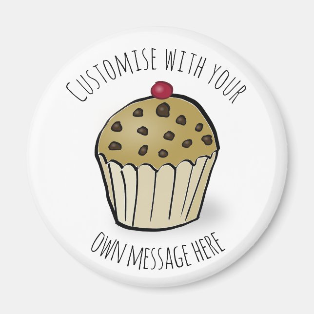 Custom Text Cute Mini Muffin Magnet (Front)