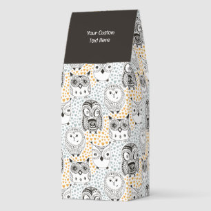 Custom Text Cute Owl Pattern Roasted Coffee