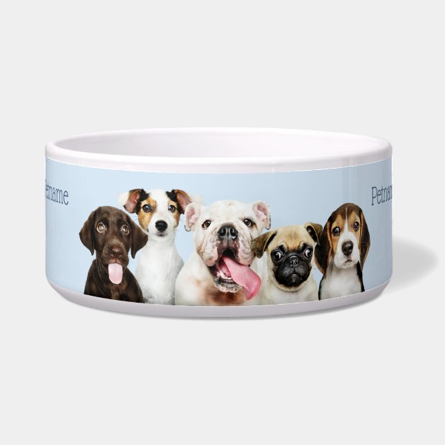 Custom text Cute Puppies Bowl (Front)