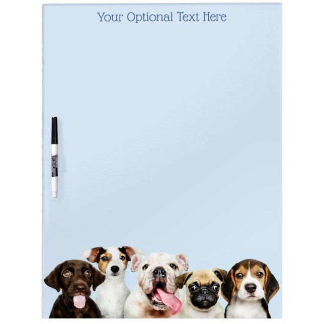 Custom text Cute Puppies Dry Erase Board (Front)