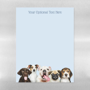 Custom text Cute Puppies Magnetic Dry Erase Sheet