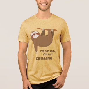 Custom Text Cute Sloth Tri-Blend Shirt