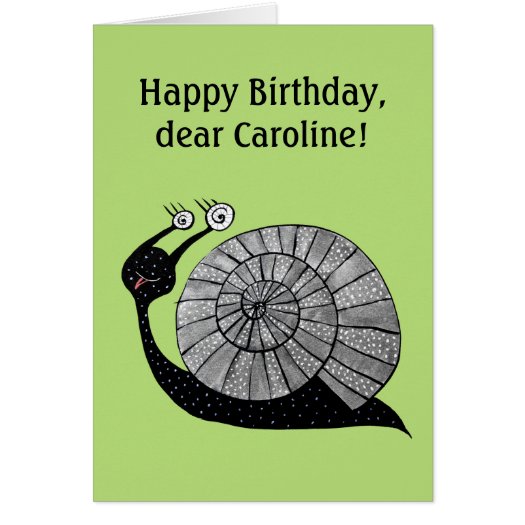 Custom Text Cute Snail With Spiral Eyes Birthday