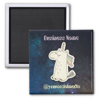 Custom Text Cute Unicorn In Space Magnet by TheSillyHippy at Zazzle