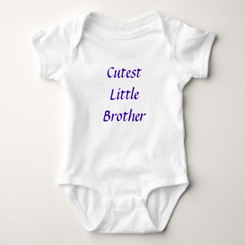 Custom Text Cutest Little Brother Cool Simple Gift Baby Bodysuit