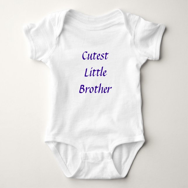 Custom Text Cutest Little Brother Cool Simple Gift Baby Bodysuit (Front)