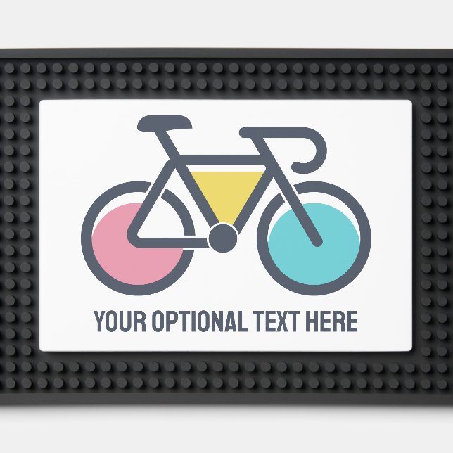 Custom Text Cycling Bar Mat (Front (Close Up))