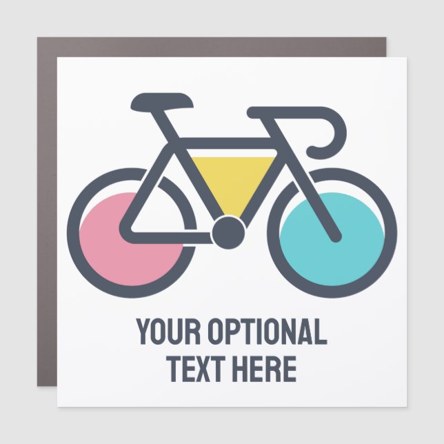 Custom Text Cycling Car Magnet (Front)