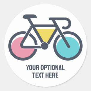 Custom Text Cycling Classic Round Sticker