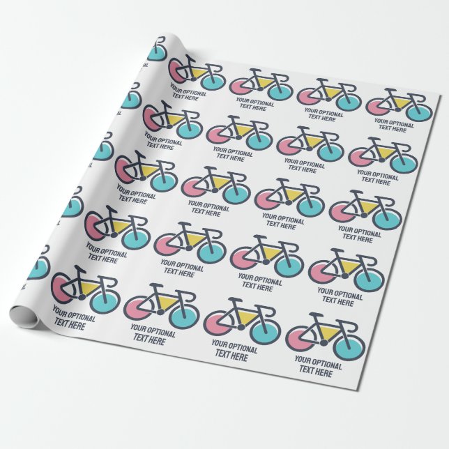 Custom Text Cycling Wrapping Paper (Unrolled)
