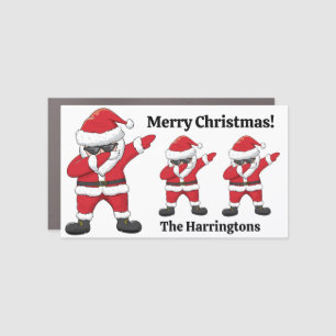 Custom Text Dabbing Dancing Santa Car Magnet