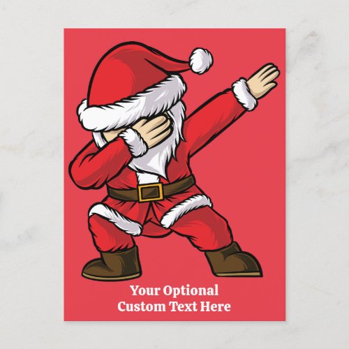 Custom Text Dabbing Dancing Santa Holiday Postcard