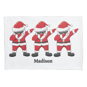 Custom Text Dabbing Dancing Santa Pillow Case
