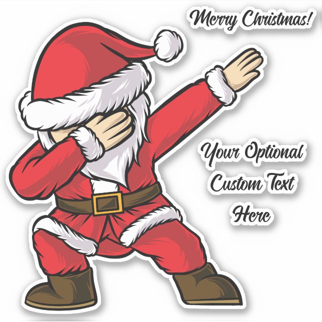 Custom Text Dabbing Dancing Santa Sticker (Front)