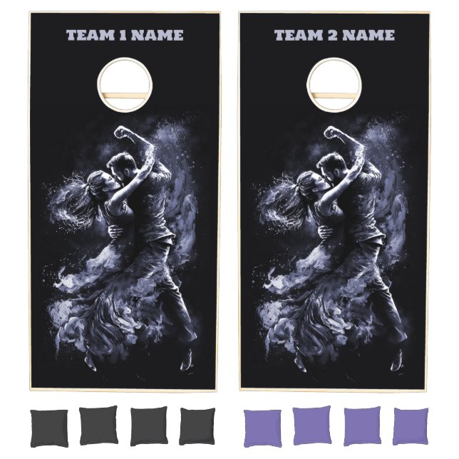 Custom Text Dancing Couple Cornhole Set (Set)