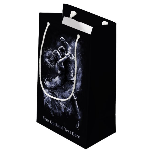 Custom Text Dancing Couple Small Gift Bag (Back Angled)