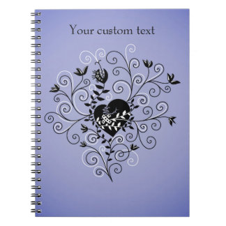 Custom Text Dark Whimsical Fixed Broken Heart Notebook