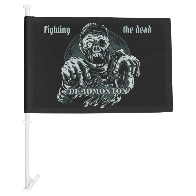 Custom text DEADMONTON car flag (Front)