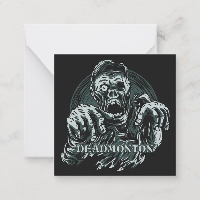 Custom text DEADMONTON note cards (Front)