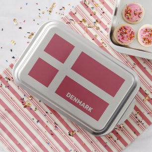 Custom Text Denmark Flag Cake Pan
