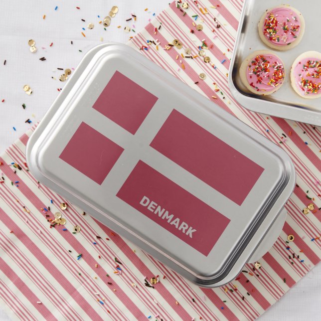 Custom Text Denmark Flag Cake Pan (In Situ)