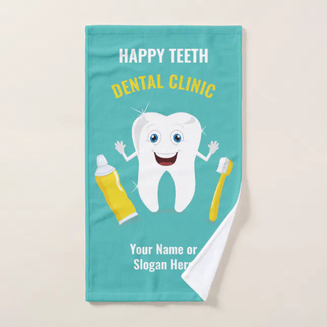 Custom text Dental hand towel Zazzle