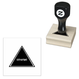 Custom Text DEPARTURE Wood Art Deep Purple Ink  Rubber Stamp