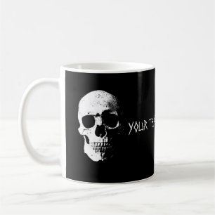 Custom Text Design Template Skull Halloween Party Coffee Mug