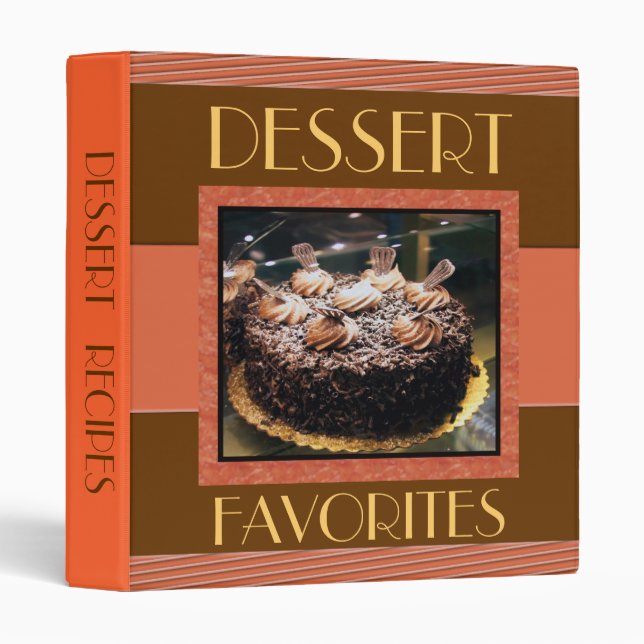 Custom Text Dessert Recipe Binder (Front/Spine)