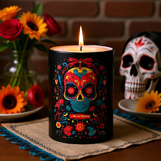 Custom text Dia de Muertos☠️ Eternal Remembrance Pillar Candle