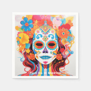 Custom text Dia de Muertos La Calavera Catrina Napkins