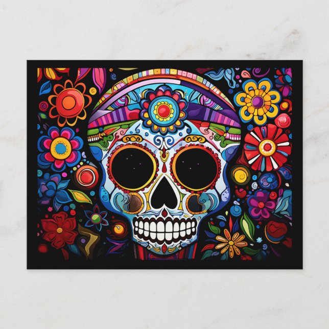 Custom text 💀 Día de Muertos Postcard (Front)