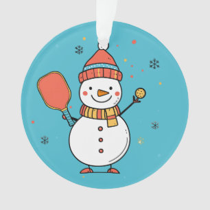 Custom text Dinking Snowman Ornament